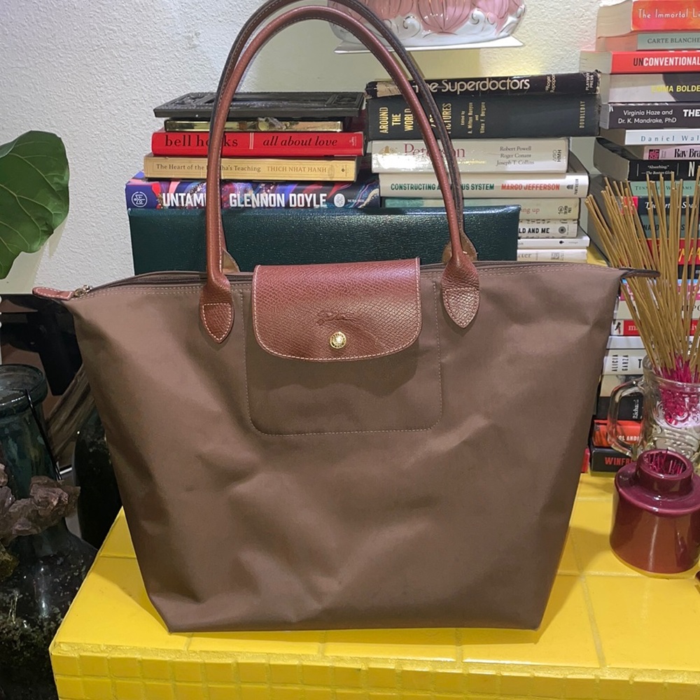 Longchamp tote brown Le Pilage